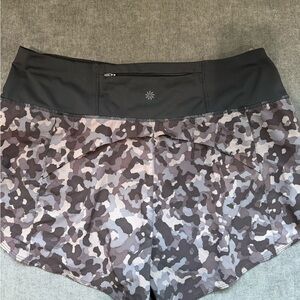 Athleta Camouflage Athletic Shorts - Black and Gray